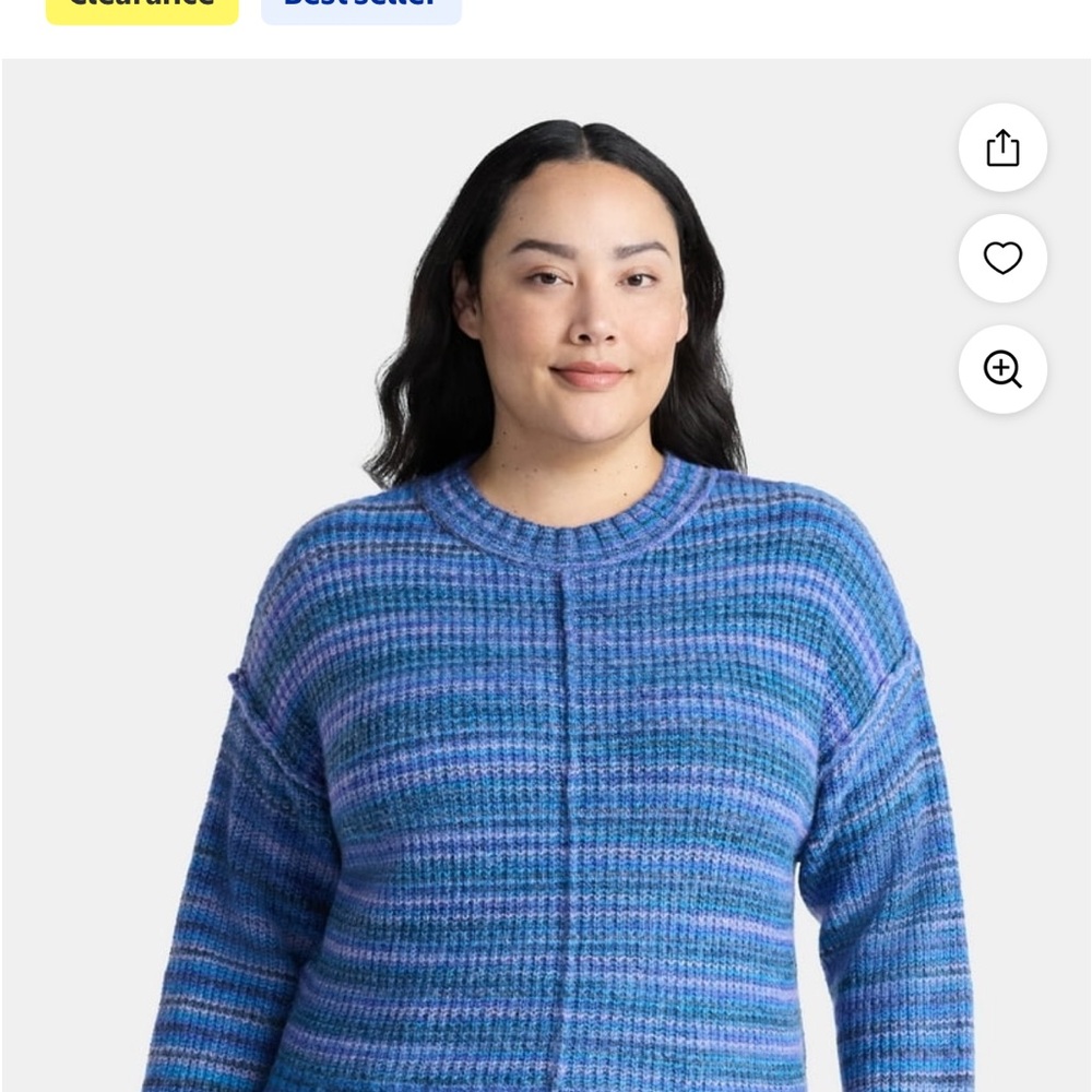 Women's Blue Striped Sweater